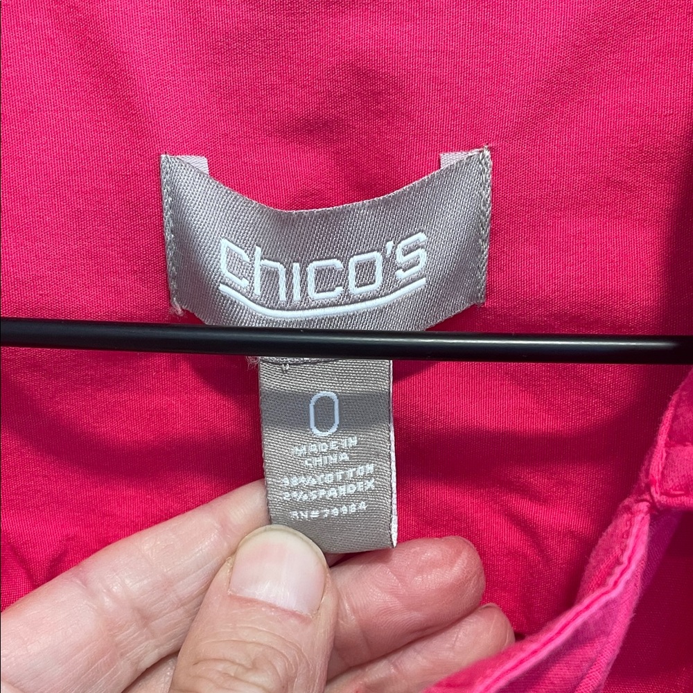 Chico's Pink Small Button Front Lightweight 100% … - image 2